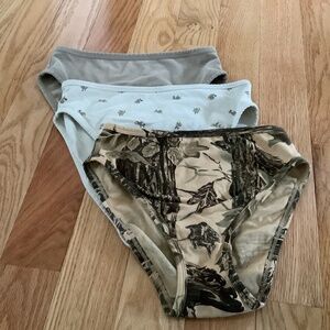 Bundle of Three- ARQ Misha Undies in Camo, Calico, and Taupe
